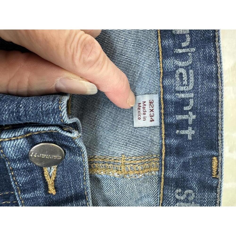 Carhartt Straight Fit Jeans Men’s 33x32.5 Workwear Blue Denim - Picture 5 of 7